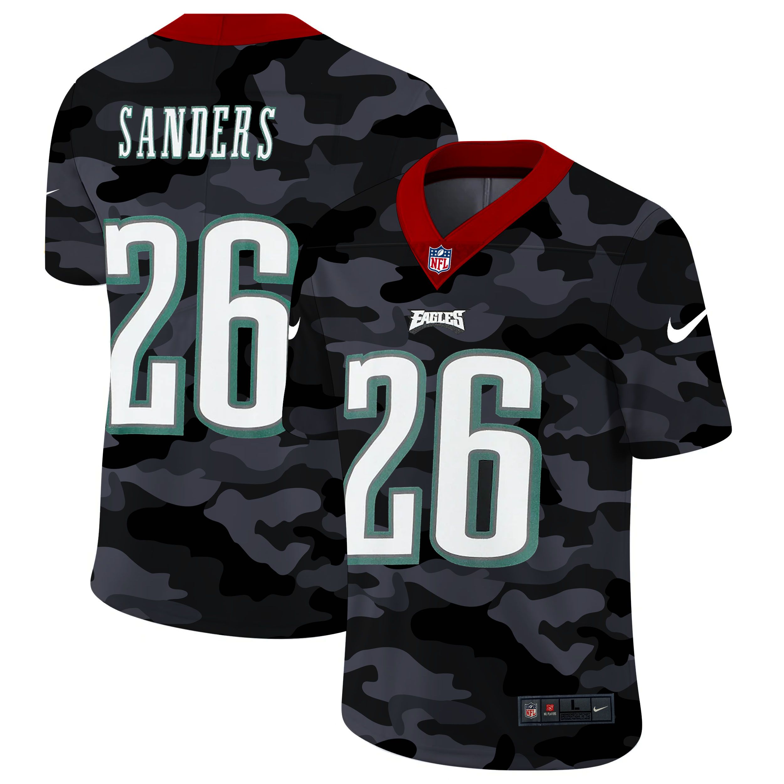 Men Philadelphia Eagles #26 Sanders 2020 Nike Camo Salute to Service Limited NFL Jerseys